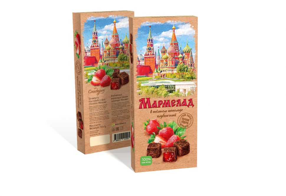  Сладарт Мармелад Клубничный в темном шоколаде, 150г  в Якутске