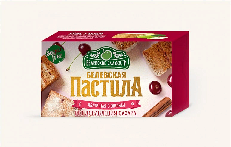  Пастила  200г диетическая С ВИШНЕЙ, НОВЫЙ ФОРМАТ (4 шт по 50гр)    в Якутске